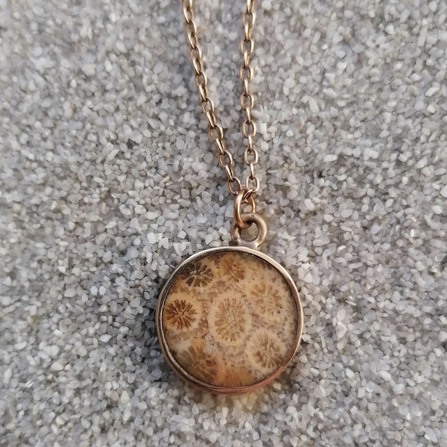 Fossil coral pendant