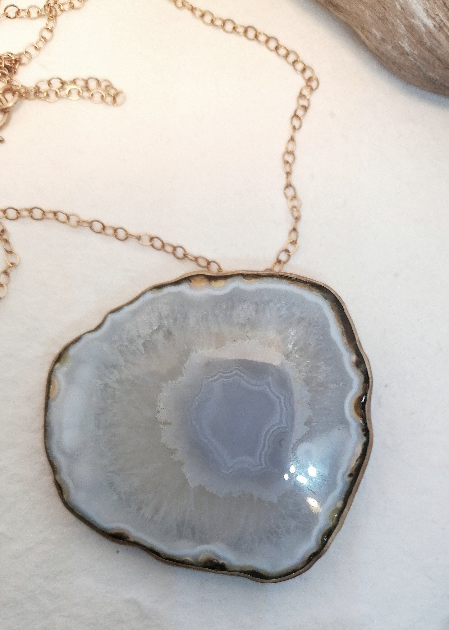 Ciondolo Agata calcedonia grigio/viola