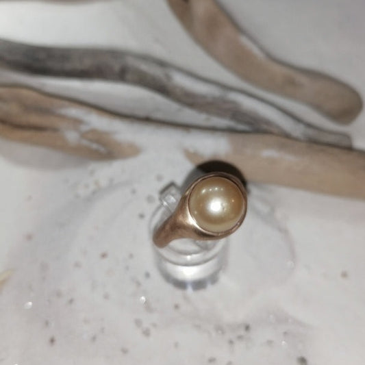 Anello perla australiana gold