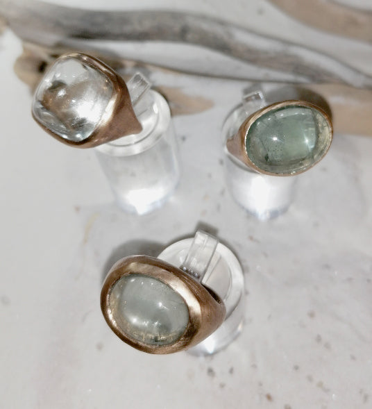 Anello acquamarina ovale grande