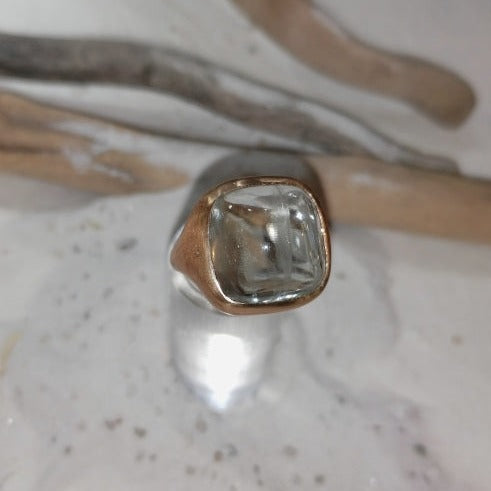 Anello acquamarina ovale piccolo