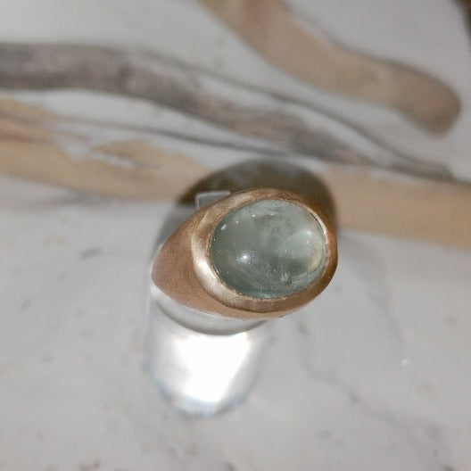Anello acquamarina ovale piccolo